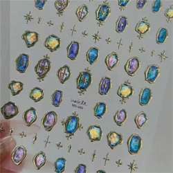 1pcs 5D Japanese Kawaii Butterfly Nail Stickers Luxury Glitter Shell Aurora Nail Art Decorations Decals DIY Manicure Slider Foil (Online Order Only)