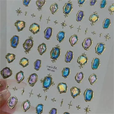 1pcs 5D Japanese Kawaii Butterfly Nail Stickers Luxury Glitter Shell Aurora Nail Art Decorations Decals DIY Manicure Slider Foil (Online Order Only)