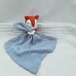 Baby Bib with Sleeping Animals Rattle (ONLINE ORDER ONLY)