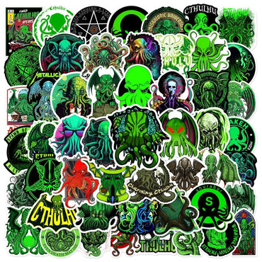 10/50PCS Horror Cthulhu Stickers Monster Decals DIY Suitcase Laptop Skateboard Phone Fridge Luggage Cool Mythos Stickers Toy (Online Order Only)