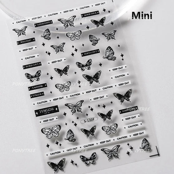 Worker's Speech Chinese Characters Abstract Comics Vivid Patterns Adhesive Nail Art Stickers Satirical Writing Manicure Decals (Online Order Only)