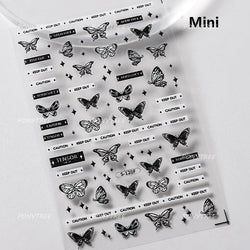 Black Cat Kitten Glasses Camera Timepiece Shoe Notebook Vase Pen Teapot Bowknot Item Adhesive Nail Art Stickers Manicure Decals (Online Order Only)