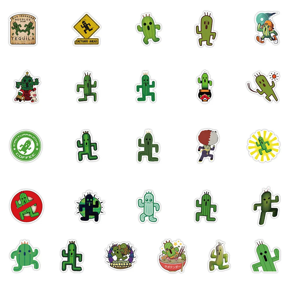 10/30/53PCS Funny Cactus Stickers Personification Graffiti Sticker Cartoon DIY Decoration Laptop Phone Guitar Car Bike Decal Toy (ONLINE ORDER ONLY)