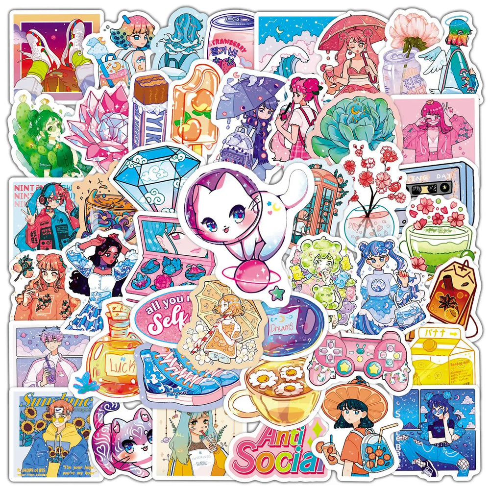 50pcs Graffiti Stickers for Helmet, Desktop, Wall Decoration, DIY (ONLINE ORDER ONLY)