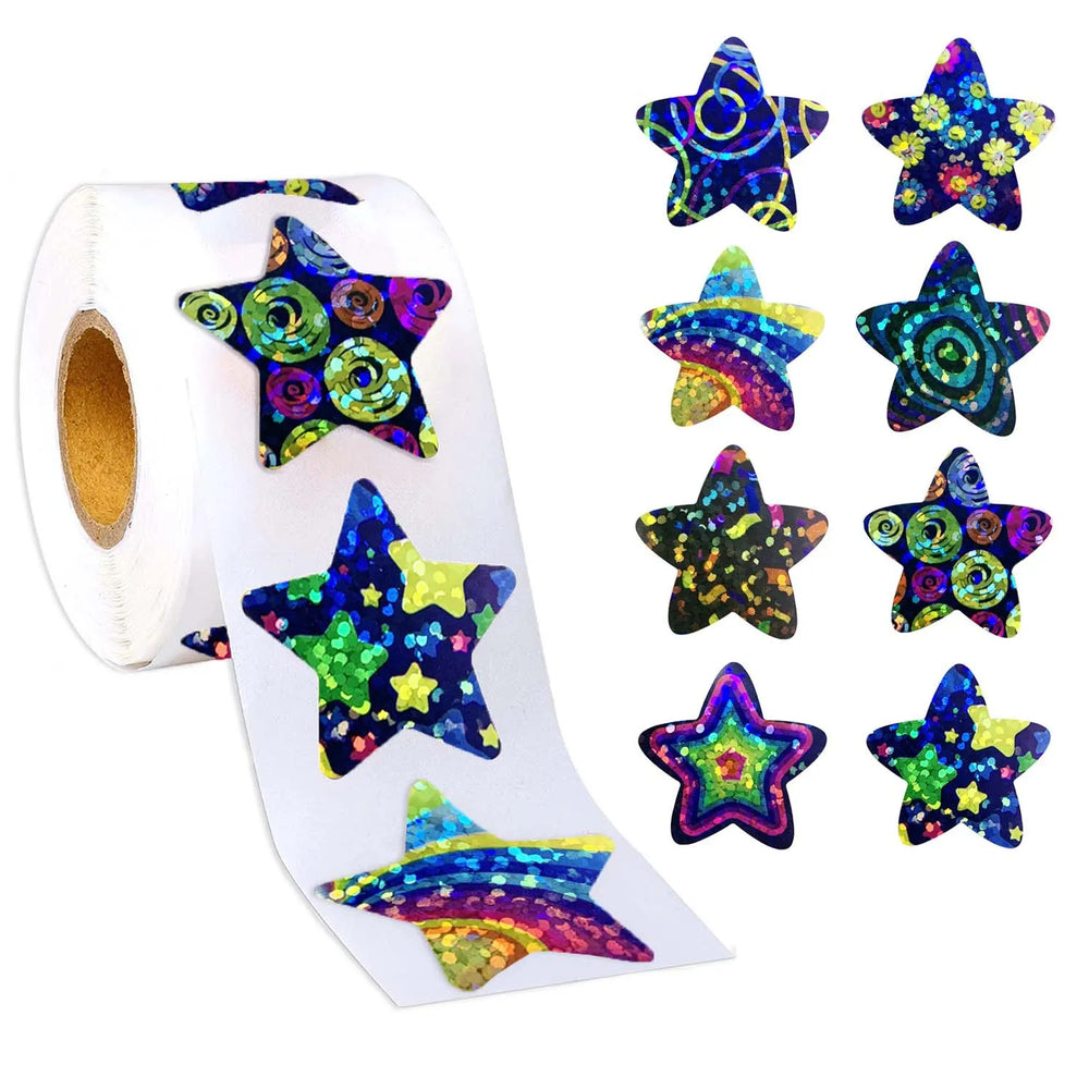 50-500pcs Colorful Star Children Sticker Birthday Wedding Gift Party Decor Seal Sticker Envelope Invitation Sticker Baking Label (ONLINE ORDER ONLY)