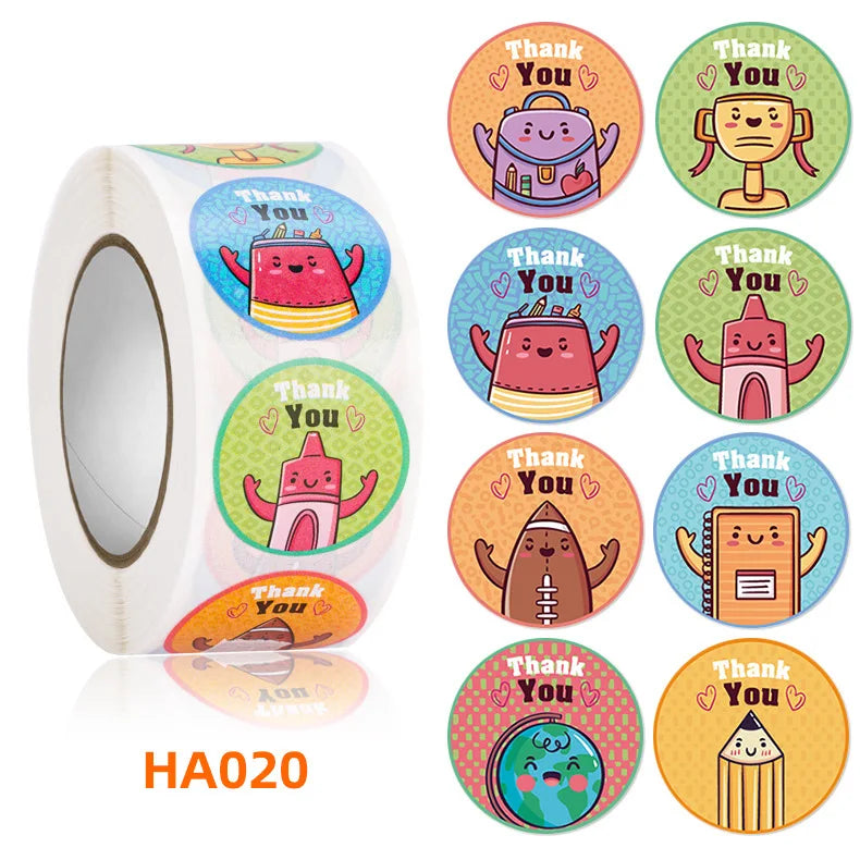 500pcs 1inch Cartoon Animal Children Sticker Label Thank You Cute Toy Game Sticker DIY Gift Sealing Label Decoration (ONLINE ORDER ONLY)