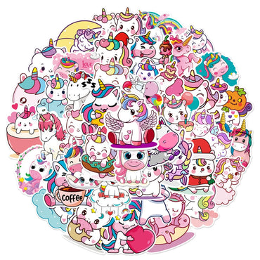 10/50Pcs Cute Cartoon Horse Stickers for Laptop Luggage Phone Car Scooter Funny Vinyl Decal for Kids Girl Children Gift (ONLINE ORDER ONLY)