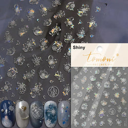 Snowman Apple Stars Gift Bell Snowflake Christmas Tree 3D Jelly Self Adhesive Nail Art Stickers Santa Claus Xmas Manicure Decals (ONLINE ORDER ONLY)