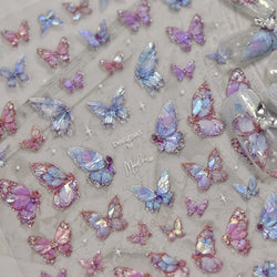 5D Embossed Butterfly Nail Stickers Self Adhesive Decals 3D Acrylic Nail Art Supplies (Online Order Only)