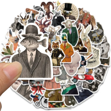 10/30/50PCS Dark Art Animal Retro Fancy Person Sticker Packs (Online Order Only)
