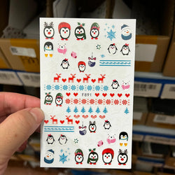 3D Gold Glitter Snowflake Nail Sticker Winter Reflective Elk Star Balloon Christmas Tree Foil Xmas New Year Decal Tips Decoratio (ONLINE ORDER ONLY)