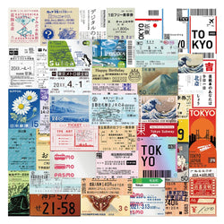 10/30/60PCS Japanese Tickets Tokyo Travel Stickers Decals For Suitcase Phone Notebook Fridge Motorcycle Funny DIY Sticker Gift (ONLINE ORDER ONLY)