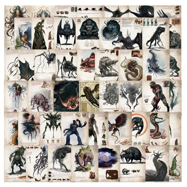 10/50pcs Vintage Great Cthulhu Mythos Monster Stickers Poster Decals Laptop Skateboard Phone Suitcase Waterproof Sticker Kid Toy (Online Order Only)