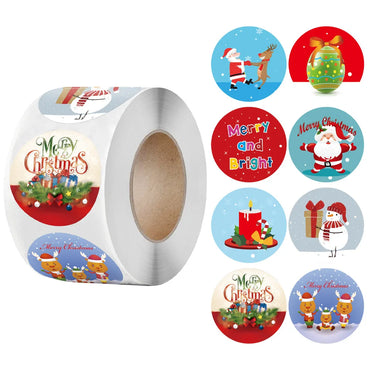 100-500Pcs Candy Bags Box Sticker Gift Sealing Christmas Sticker Thank You Love Wedding Birthday Cookie Bag Kraft Paper Sticker (Online Order Only)
