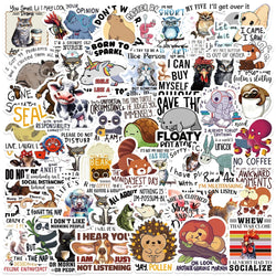 50PCS Funny Animal Meme Stickers Vinyl for Fridge, Skateboard, Laptop, Helmet, Car Gift (ONLINE ORDER ONLY)
