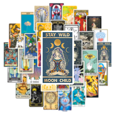 Tarot Card Stickers: 10/30/50PCS for Phone, Laptop, Luggage, Skateboard, Kids Gifts (ONLINE ORDER ONLY)