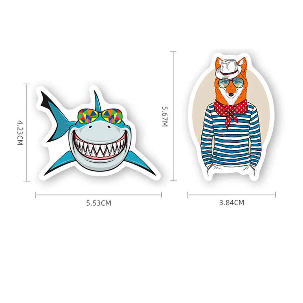 10/30/50PCS Funny Hip Hop Glasses Animals Stickers for Kids Toy Gift DIY Laptop Phone Fridge Helmet Car Sticker Graffiti Decals (ONLINE ORDER ONLY)