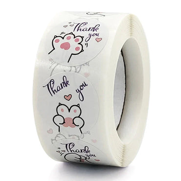 100-500 Pcs New Cartoon Animals Stickers Sealing Labels for Teacher Kids Child Stationery Thank You Business Inch 2.5cm Kawaii (ONLINE ORDER ONLY)