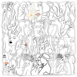 Woman Figure Outline Stickers - 10/30/48PCS for Scrapbook, Laptop, Phone, Guitar, Car, Bike, Skateboard (ONLINE ORDER ONLY)