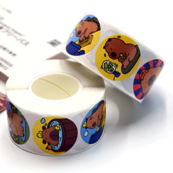 500Pcs Funny Cartoon Cute Capybara Varied Stickers Roll for Kids Phone Helmet Laptop Computer Decor Sealing Label Graffiti Decal (Online Order Only)