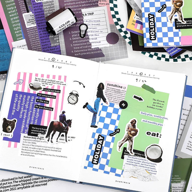 20 sheets Life Fantasy Series Scrapbooking Sticker Book Hand Account Background Decorative Sticker Label DIY Material Stationery (Online Order Only)