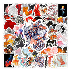 Japanese Goldfish Illustration Stickers Kids DIY Toys Gift Decorative Decal for Scrapbook Phone Bags Bottles Waterproof (ONLINE ORDER ONLY)