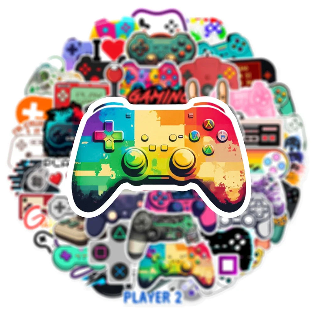 10/30/50PCS Cool Vintage Joystick Gamepad Stickers DIY Skateboard Laptop Notebook Phone Car Bike PVC Waterproof Sticker Kids Toy (Online Order Only)