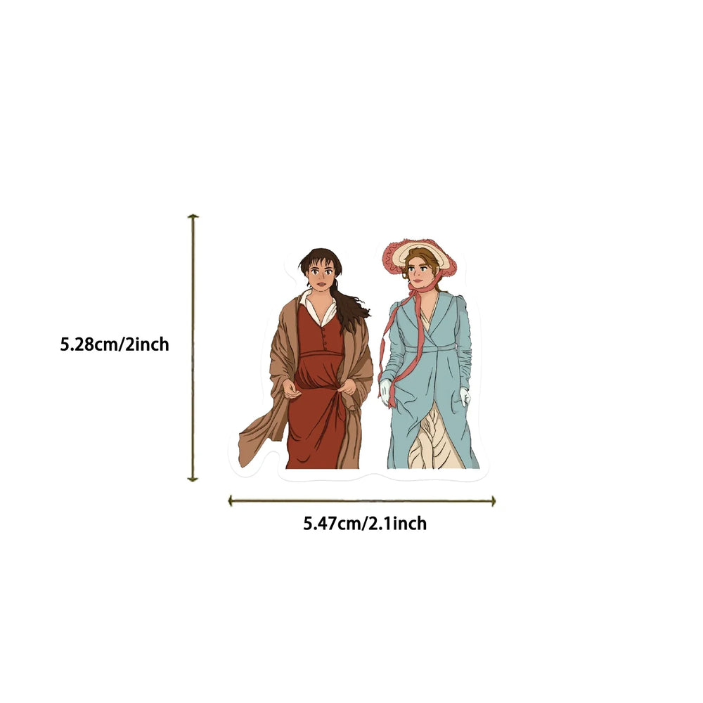 50PCS New INS Pride And Prejudice Stickers Cartoon Creative Toys iPad Desk Car Chair Decoration Waterproof Sticker Decals (ONLINE ORDER ONLY)