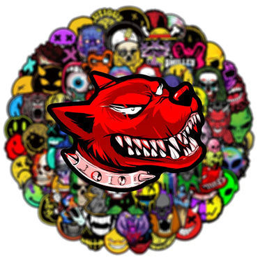 10/30/50/100PCS Horror Gothic Skull Meme Stickers Cool Graffiti DIY Skateboard Luggage Laptop Car Decals PVC Waterproof Kids Toy (ONLINE ORDER ONLY)