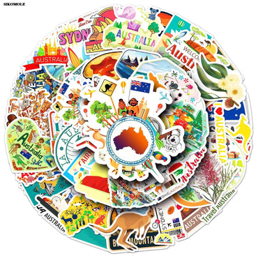 Cartoon Australia Stickers Pack for Laptop Luggage Notebook Decals (Online Order Only)