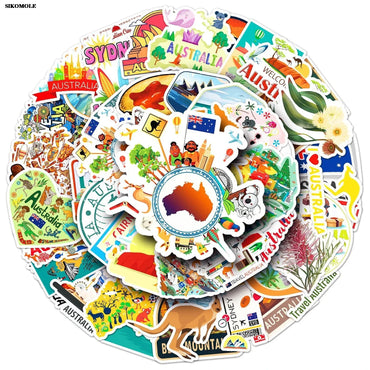 Cartoon Australia Stickers Pack for Laptop Luggage Notebook Decals (Online Order Only)