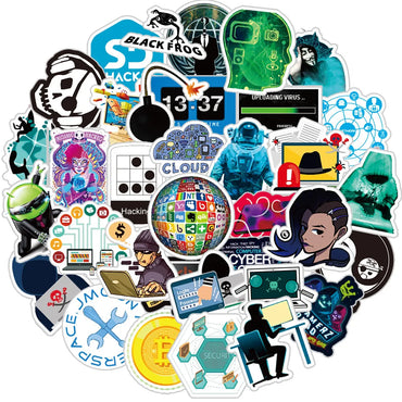 10/30/50PCS Hacker Programming Stickers Graffiti DIY Waterproof Laptop Luggage Phone Computer Helmet Cartoon Decals Kids Sticker (ONLINE ORDER ONLY)