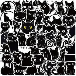 10/30/50PCS Kawaii Black Cat PVC Sticker Aesthetic Children's Decoration Scrapbooking for Kids Korean Stationery School Supplies (ONLINE ORDER ONLY)