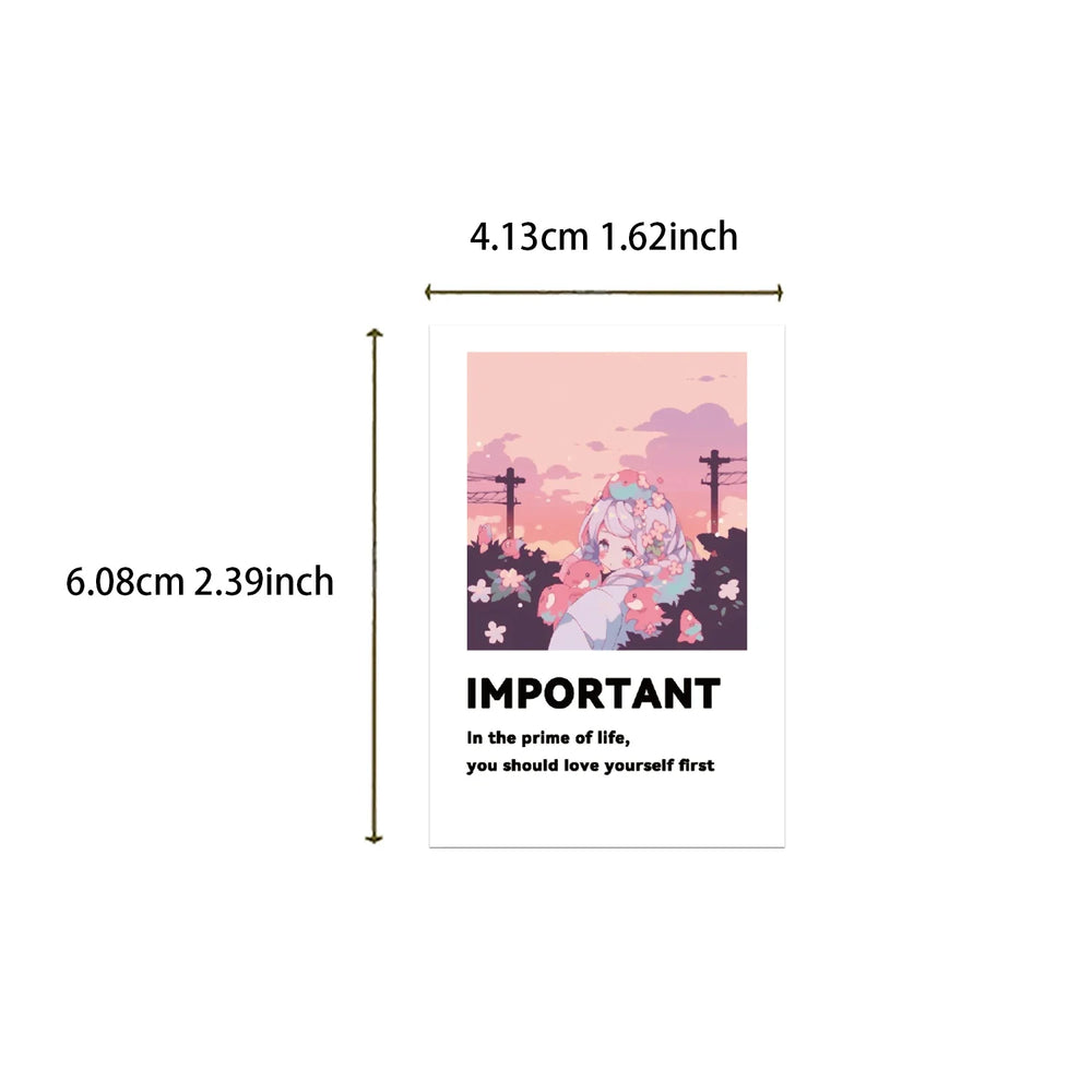 50PCS Healing Words INS Style Stickers DIY Phone Guitar Laptop Notebook Suitcase Cup Waterproof Cartoon Graffiti Sticker Kid Toy (ONLINE ORDER ONLY)