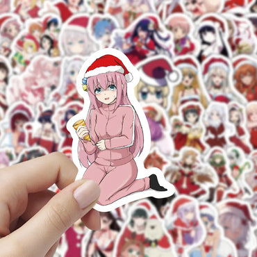 10/30/60PCS Christmas Cartoon Beauty Personality Graffiti Creative Sticker Toy Skateboard Guitar Computer Refrigerator Decals (Online Order Only)