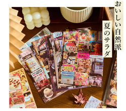 20 Sheets Japanese Retro Dessert Cut Film Sticker Book Y2K Sticker Journal Handbook Scrapbooking Kawaii Decoration Sticker Gift (ONLINE ORDER ONLY)