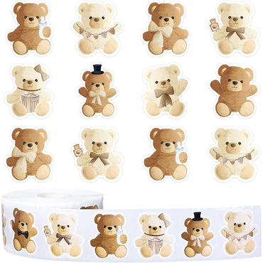 100-500pcs Cartoon Bear Animals Stickers Reward Stickers Decoration Gift Box Crafts Sticker Label Stationery (ONLINE ORDER ONLY)