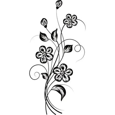 1 pc vibrant atmosphere Black Flower Wall Stickers Self Adhesive Art Wallpaper Decor Living Room Bedroom Removable  Vinyl Art (Online Order Only)