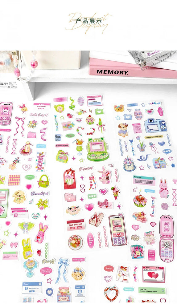 2Pcs/lot Girl Feelings Series Stickers Cute Sticker Scrapbooking Decorative Sticker Photo Album DIY Diary Stick Label Stationery (ONLINE ORDER ONLY)