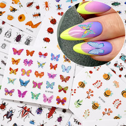 30pcs/Set Y2K 3D Cute Insect Nail Stickers Chic Dragonfly Spider Insect Butterfly Design Sliders Ladybug Beetle Manicure Decals* (Online Order Only)