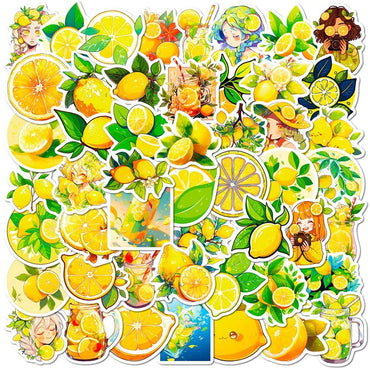 10/30/50PCS Fresh Lemon PVC Sticker Aesthetic Children's Decoration Scrapbooking Korean Stationery School Supplies for Kids (ONLINE ORDER ONLY)