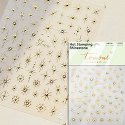 Gold Silver Star Laser Pink Colorful Glitter Starlight Sparkle Rhinestones Relief Nail Art Decorations Stickers Manicure Decals (ONLINE ORDER ONLY)
