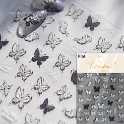 Lace Butterfly Hollow Out Fabric Romantic Flower Pattern Chic Adhesive Nail Art Sticker Rhinestone Manicure Decals Nail Supplies (ONLINE ORDER ONLY)