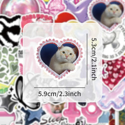 10/30/50PCS Cute Pink y2k Stickers Decoration Cartoon Decals DIY Phone Fridge Suitcase Guitar Scrapbook Helmet Car Sticker Toys (ONLINE ORDER ONLY)