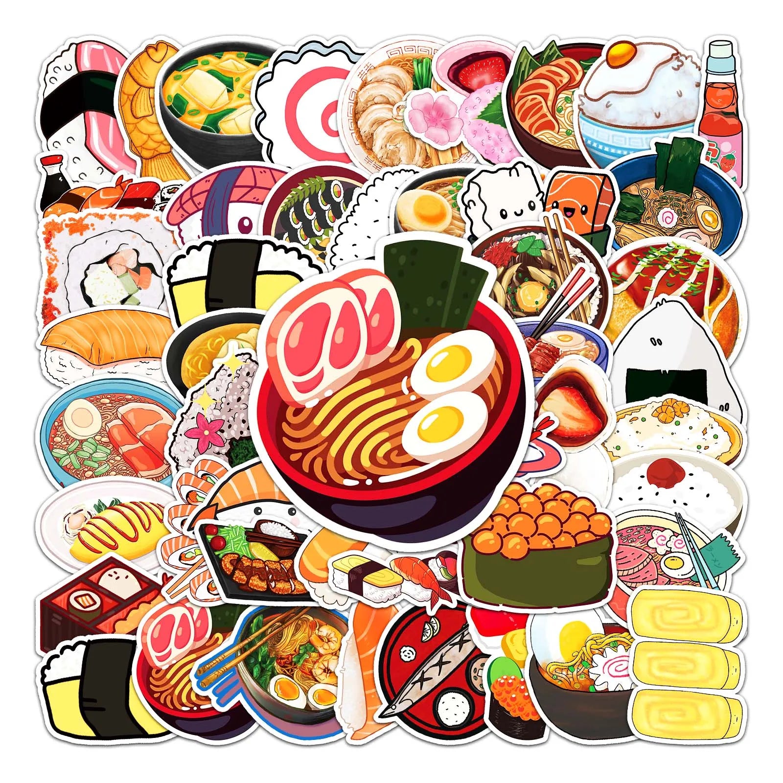 50Pcs Cute Japanese Cartoon Waterproof Vinyl Stickers for Skateboard Snowboard (ONLINE ORDER ONLY)