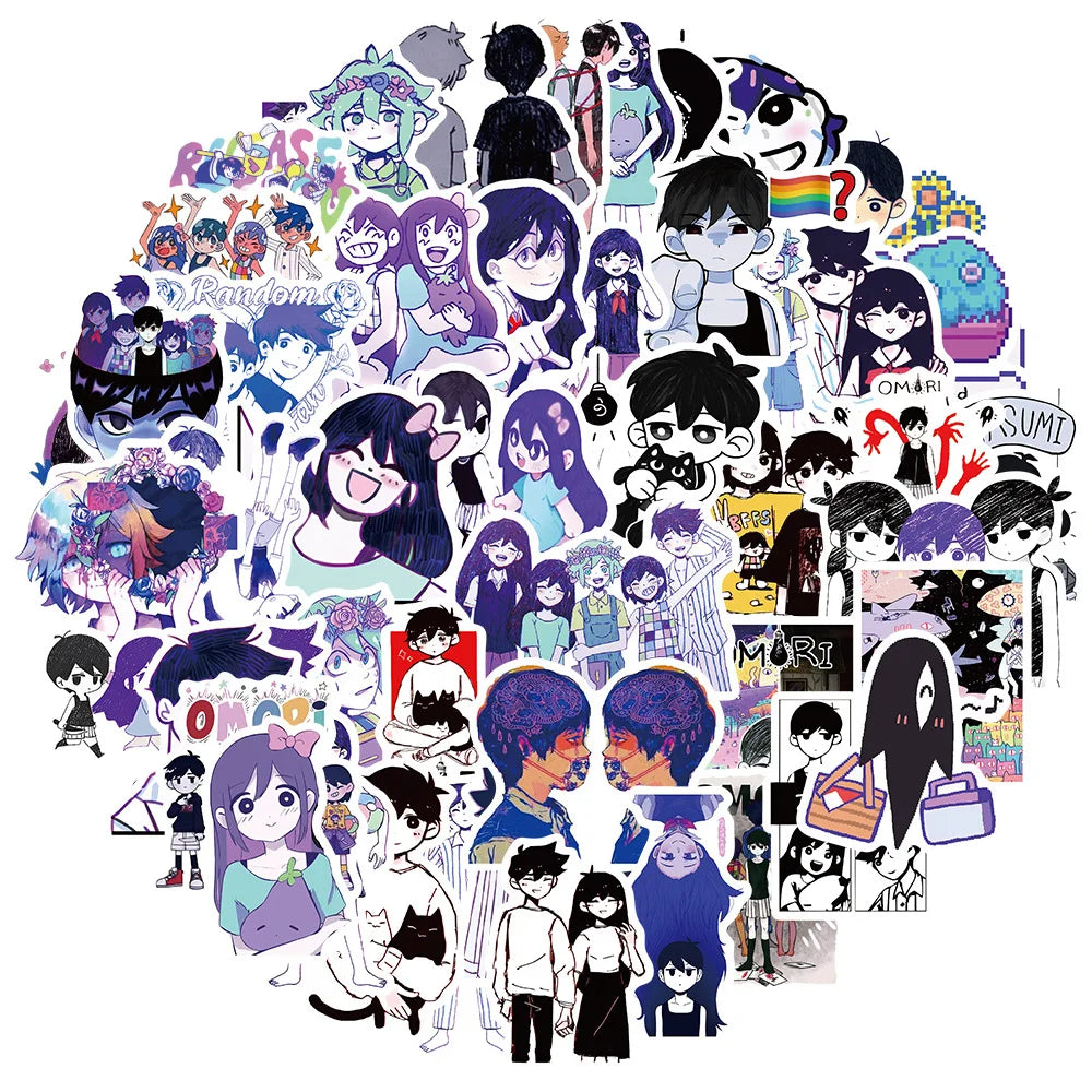 Omori Stickers 10/30/50Pcs for Suitcase, Skateboard, Laptop, Luggage, Phone, DIY Decal (ONLINE ORDER ONLY)