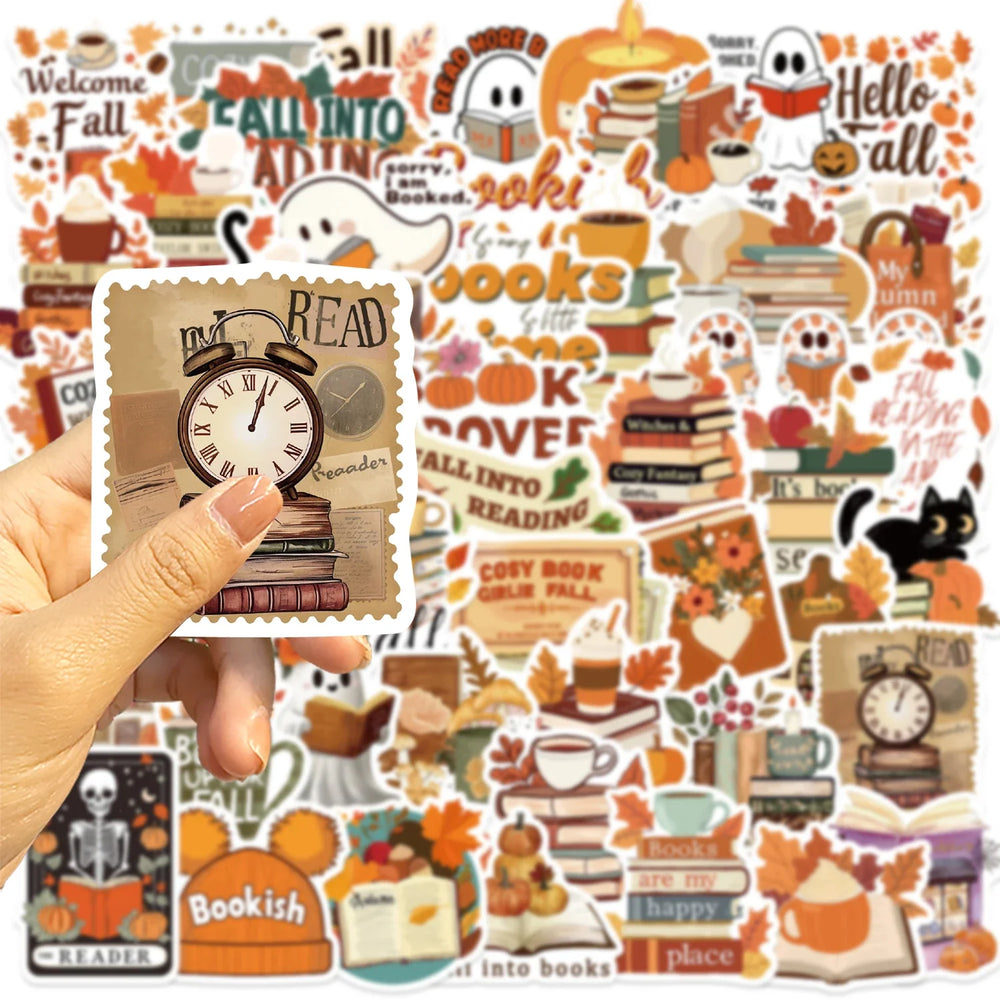 50Pcs Bookish Fall Stickers For Water Laptop Skateboard Computer Luggage Decals Motivational Scrapbook Sticker (ONLINE ORDER ONLY)