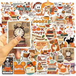 50Pcs Bookish Fall Stickers For Water Laptop Skateboard Computer Luggage Decals Motivational Scrapbook Sticker (ONLINE ORDER ONLY)