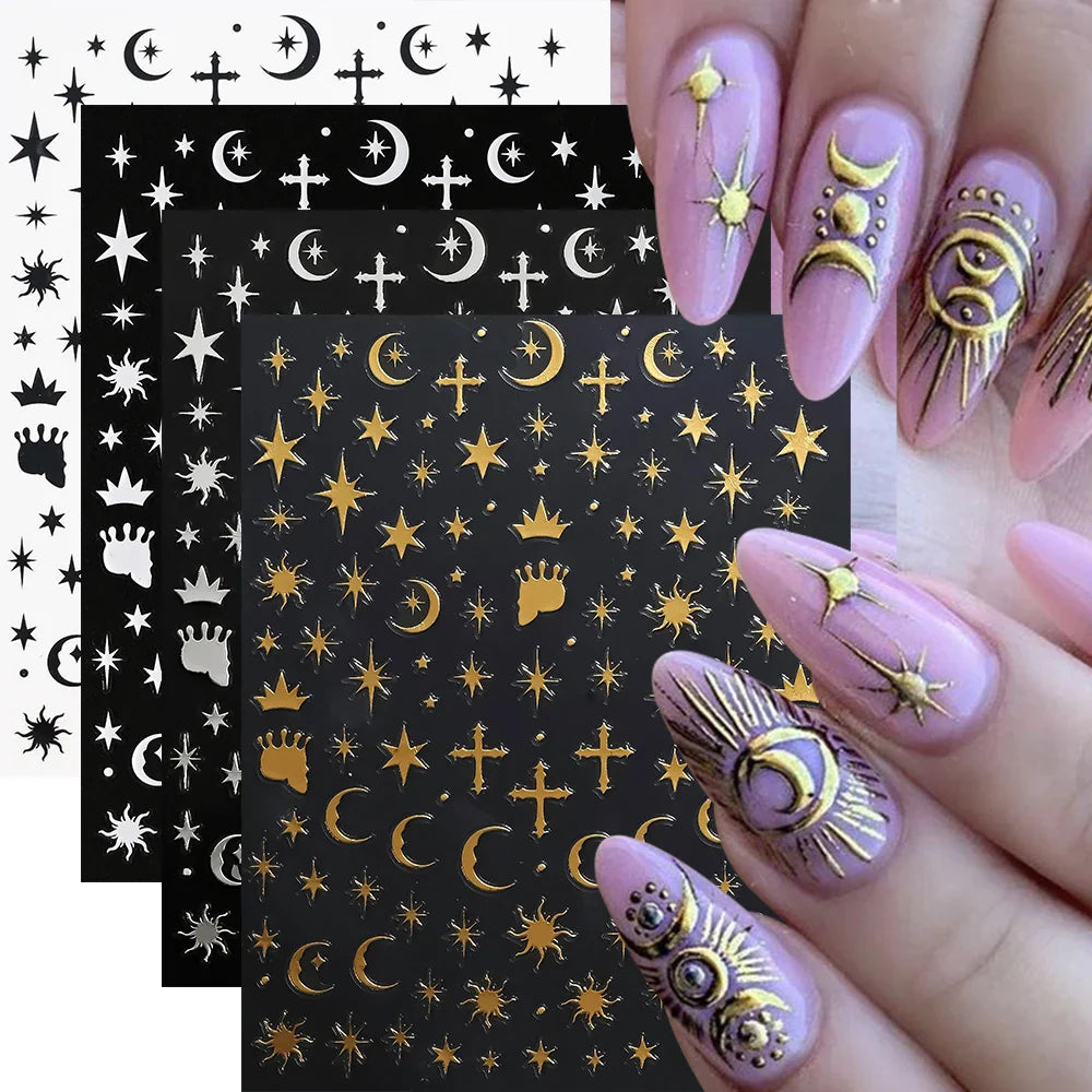4pcs Elegant Metallic Butterfly Nail Art Stickers Holographic Silvery Chrome Effect Butterfly Sliders for Nails Manicure Decors* (ONLINE ORDER ONLY)