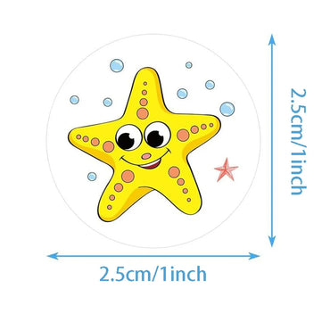 100-500pcs Ocean Kids Birthday Stickers Under The Sea Animal Reward Sticker DIY Gift Decoration Label Stationery (ONLINE ORDER ONLY)